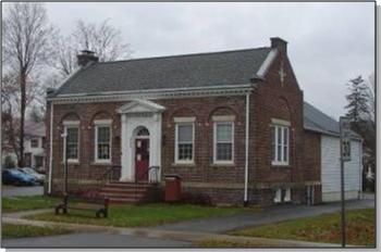 The Colonial Revival library is an important historic structure in downtown Lisle.